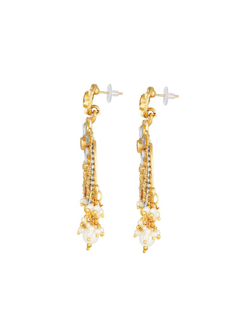 gold brass chandballi earring - 16767269 - Zoom Image - 2