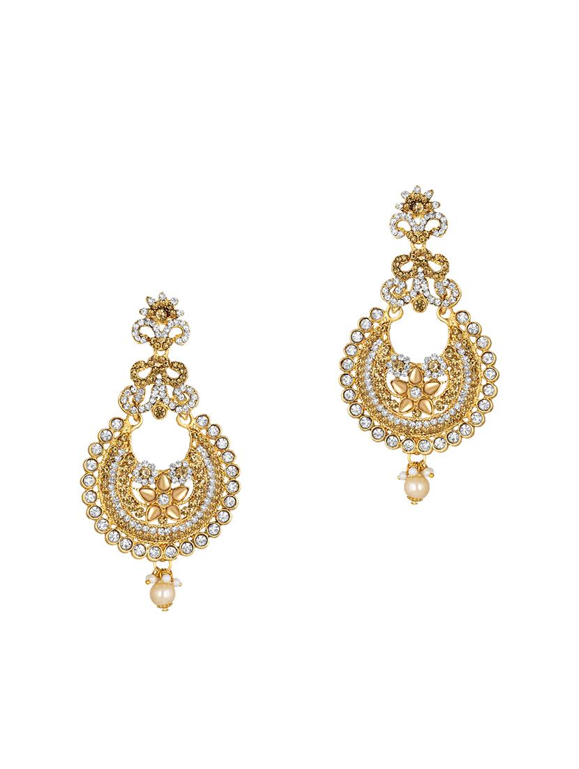 gold brass chandellier earring - 16767274 - Zoom Image - 1
