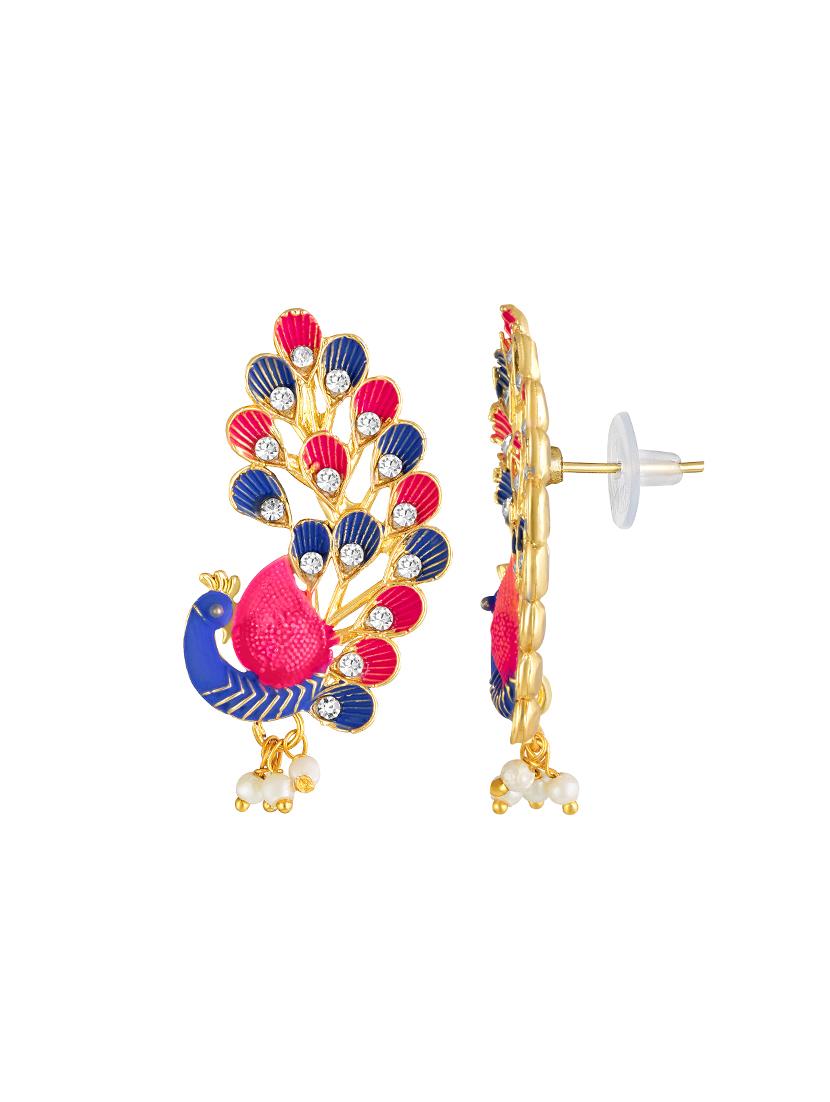 multi colored brass drop earring - 16767283 - Zoom Image - 3