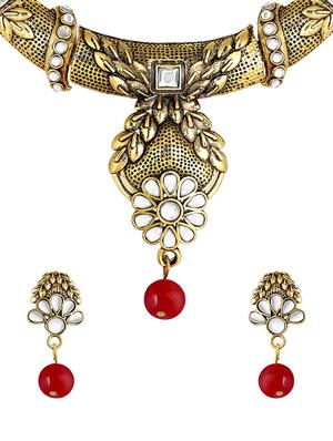 gold brass short necklace - 16767293 - Standard Image - 2