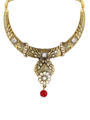 gold brass short necklace - 16767293 - Standard Image - 3