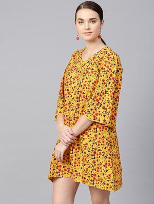 v-neck floral shift dress - 16767305 - Standard Image - 2