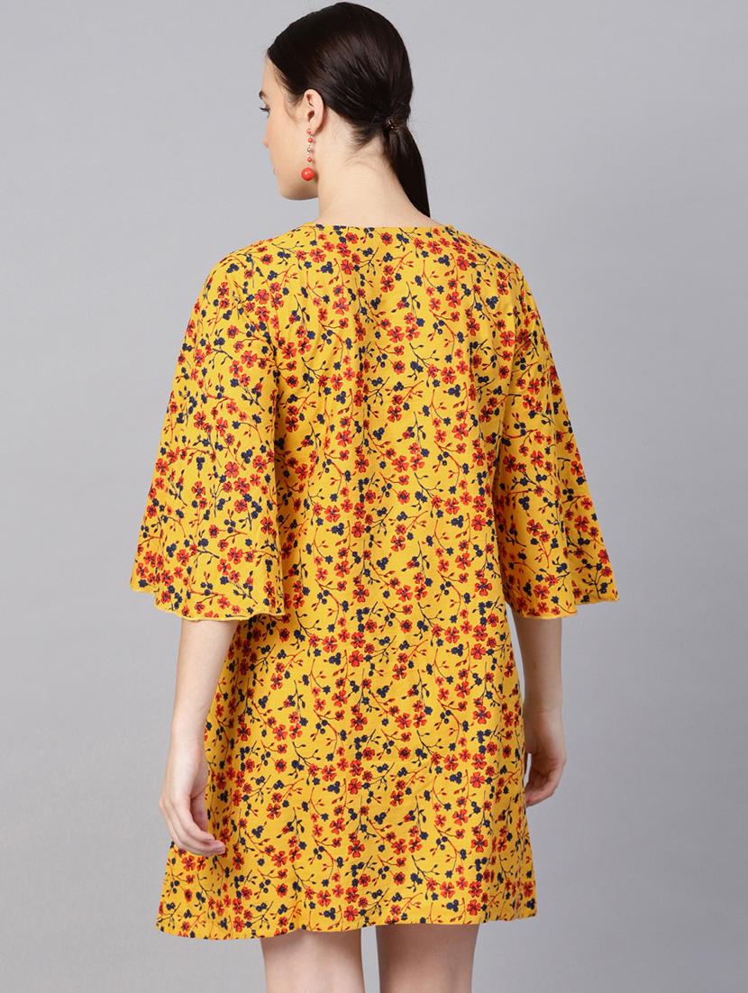 v-neck floral shift dress - 16767305 - Zoom Image - 3