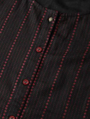 round neck striped a-line dress - 16767307 - Standard Image - 4