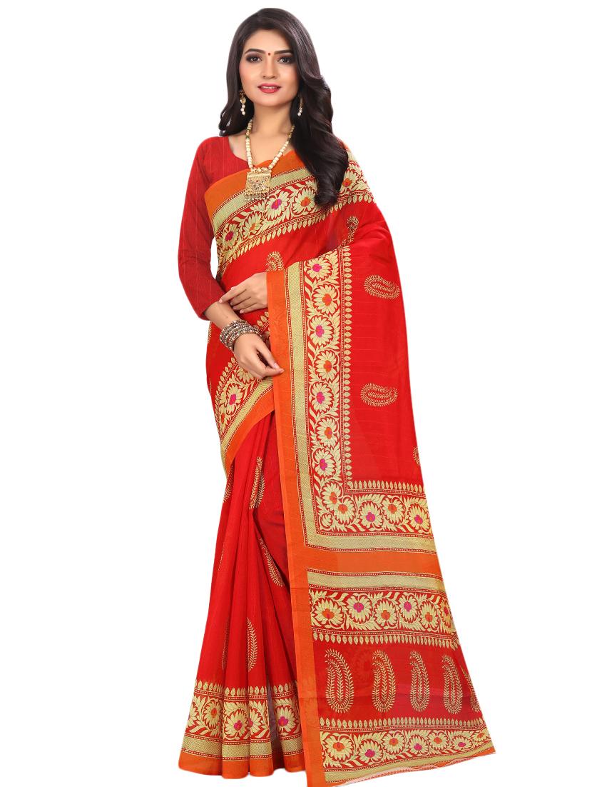 floral mysore silk saree with blouse - 16767413 - Zoom Image - 1