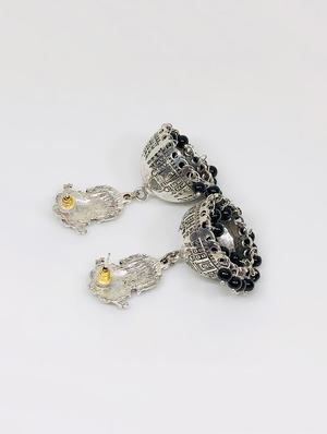 black metal jhumka earring - 16767503 - Standard Image - 2