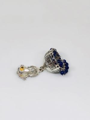 blue metal jhumka earring - 16767504 - Standard Image - 2