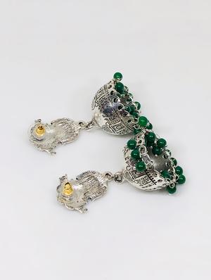 green metal jhumka earring - 16767505 - Standard Image - 2