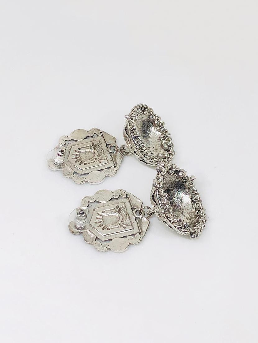 green metal jhumka earring - 16767509 - Zoom Image - 2