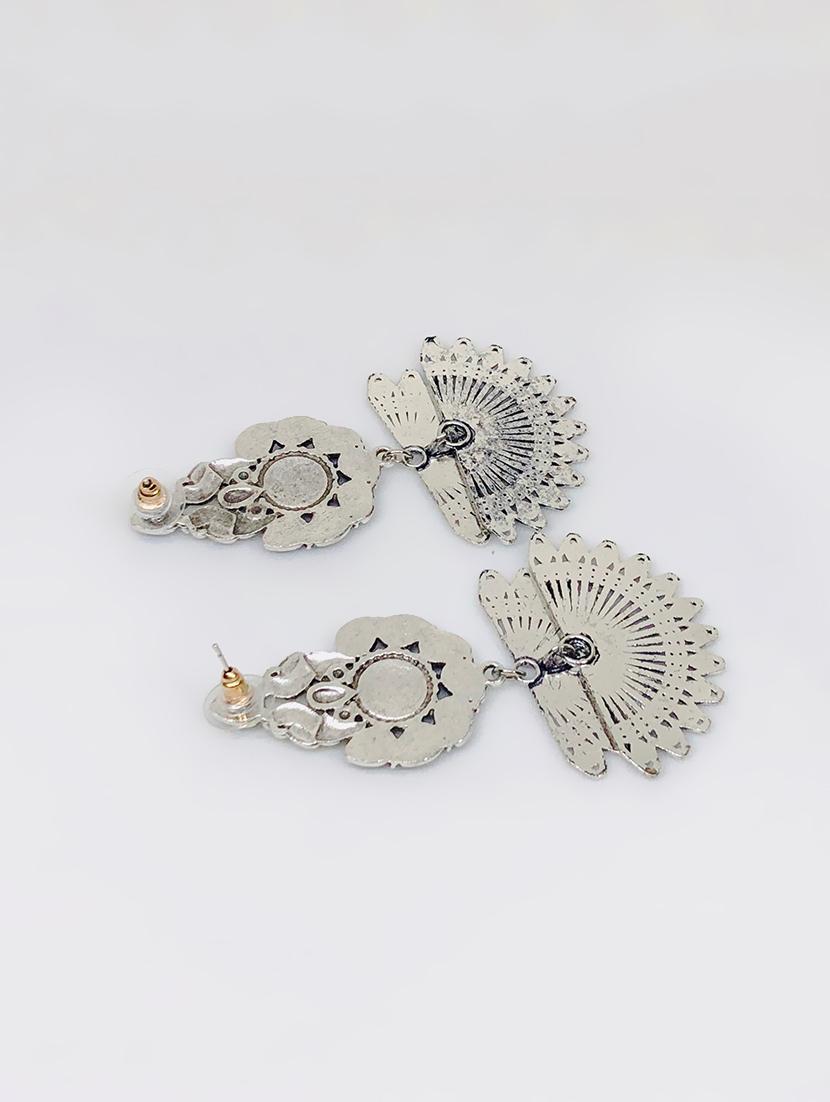 black metal jhumka earring - 16767511 - Zoom Image - 2