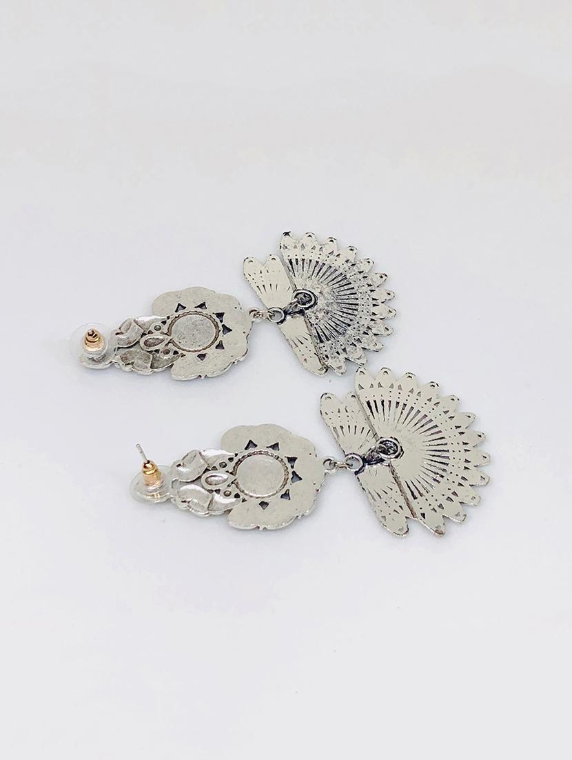blue metal jhumka earring - 16767512 - Zoom Image - 2