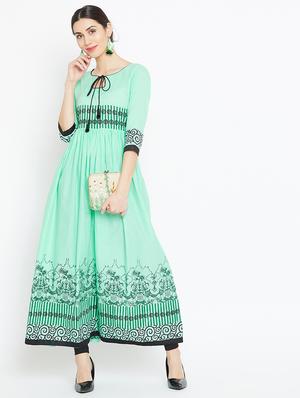 printed flared kurta - 16767532 - Standard Image - 2