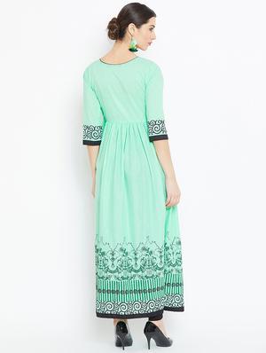 printed flared kurta - 16767532 - Standard Image - 3