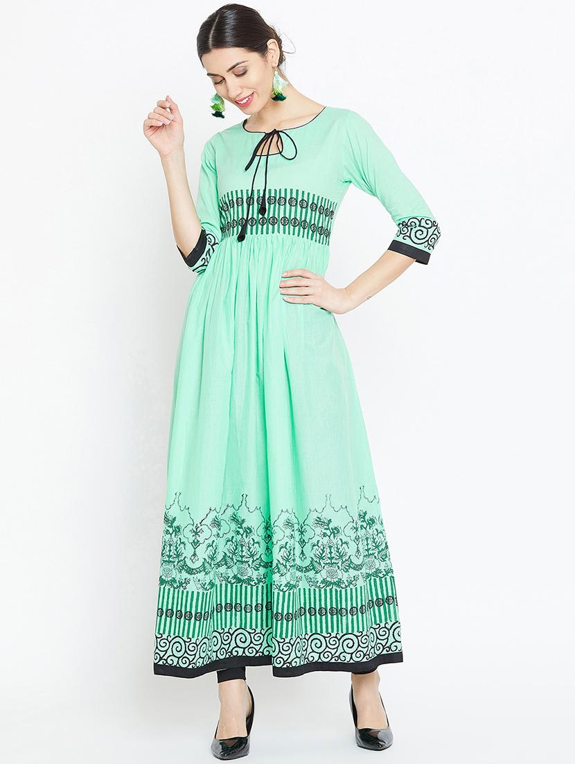 printed flared kurta - 16767532 - Zoom Image - 1