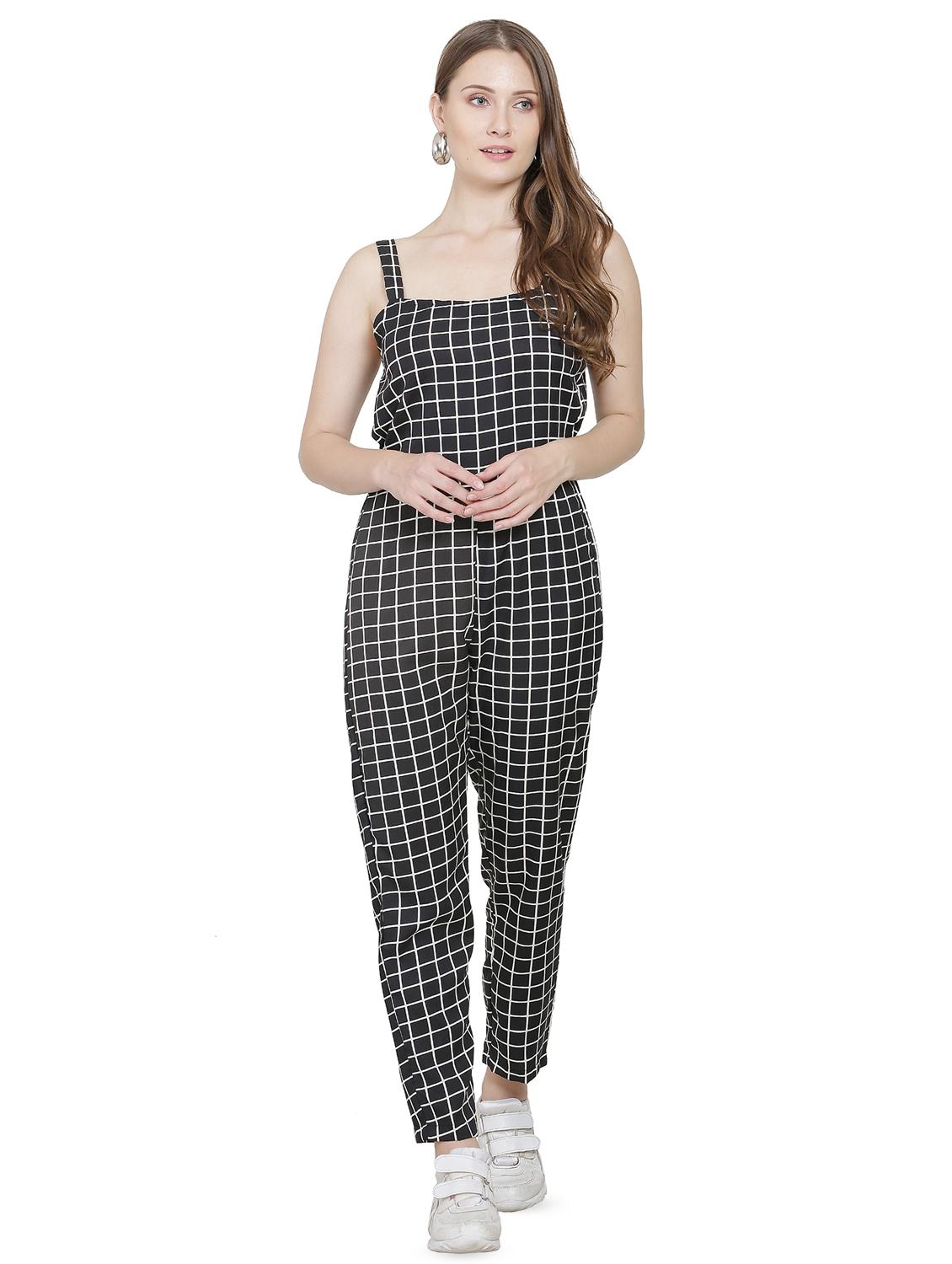 cami neck checkered jumpsuit - 16767561 - Zoom Image - 1