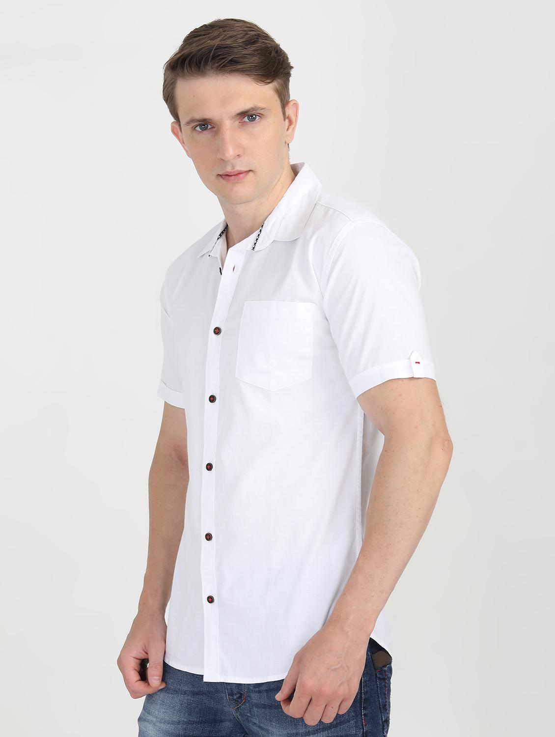white solid casual shirt - 16767698 - Zoom Image - 2