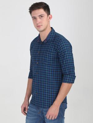 blue checkered casual shirt - 16767713 - Standard Image - 2