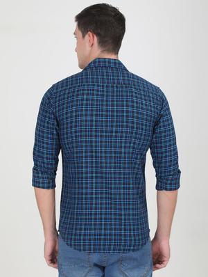 blue checkered casual shirt - 16767713 - Standard Image - 3
