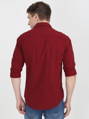 red polka dotted casual shirt - 16767751 - Standard Image - 3
