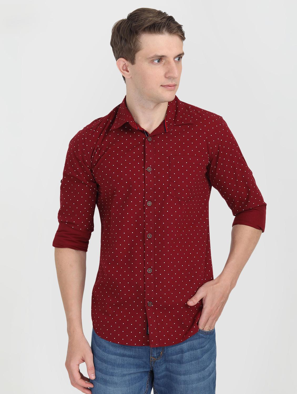 red polka dotted casual shirt - 16767751 - Zoom Image - 1