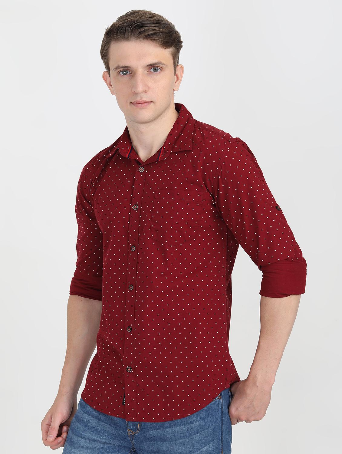 red polka dotted casual shirt - 16767751 - Zoom Image - 2