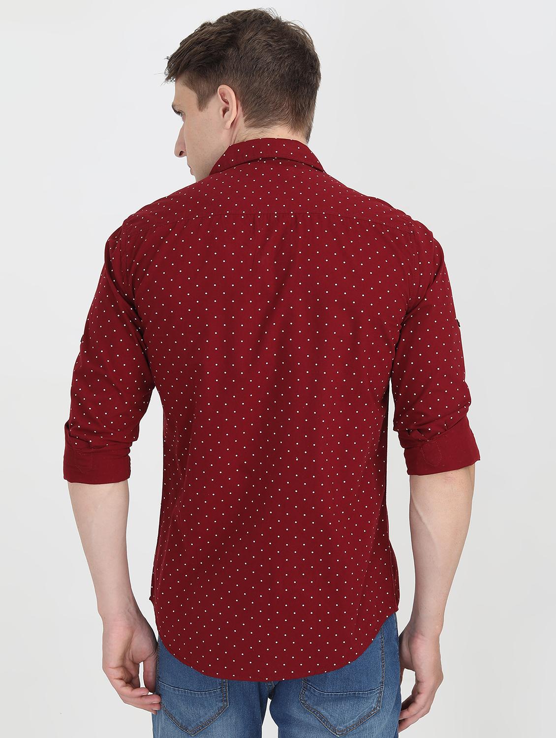 red polka dotted casual shirt - 16767751 - Zoom Image - 3