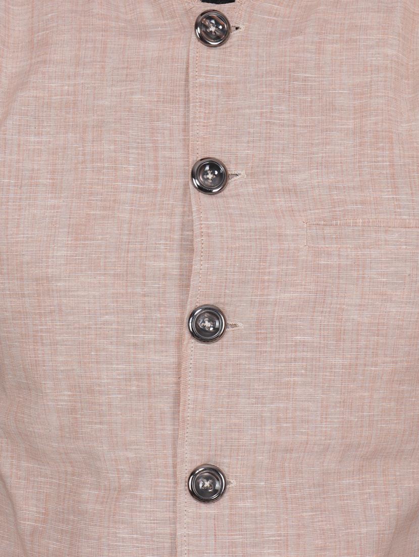 beige cotton nehru jacket - 16767785 - Zoom Image - 5