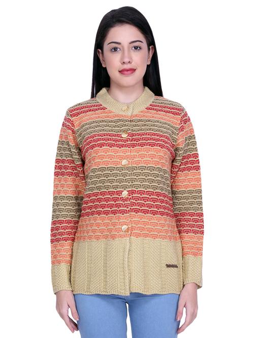 mandarin neck printed cardigan - 16767847 - Standard Image - 1