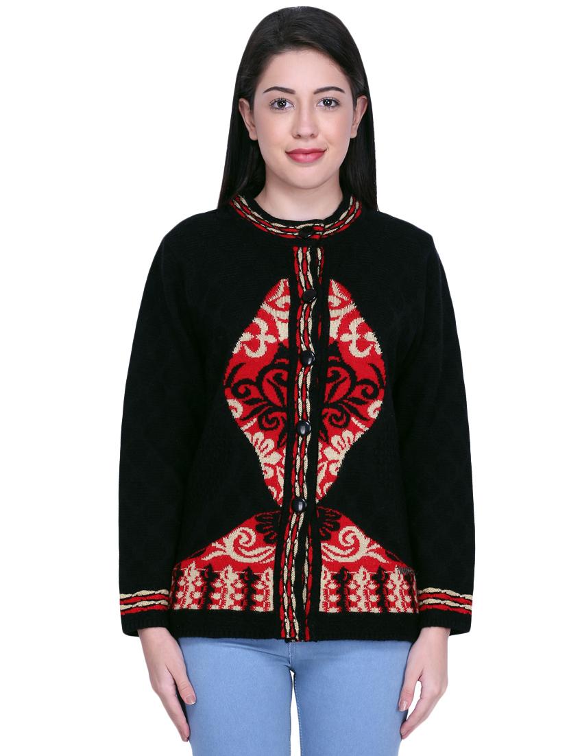 mandarin neck printed cardigan - 16767850 - Zoom Image - 1