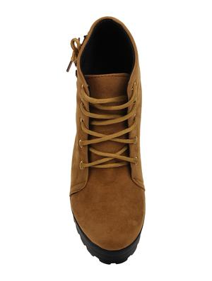 brown ankle lace up boots - 16768002 - Standard Image - 4