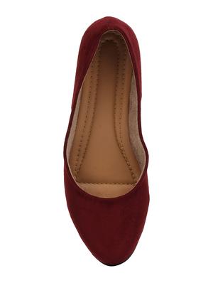 maroon slip on wedges - 16768010 - Standard Image - 4