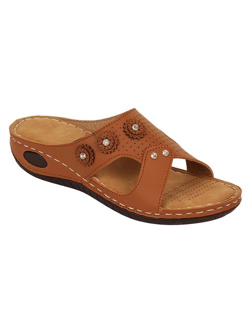 tan slip on sandals - 16768011 - Very Small Image - 1