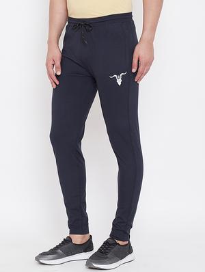 navy blue solid full length track pant - 16768078 - Standard Image - 3