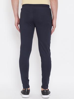 navy blue solid full length track pant - 16768078 - Standard Image - 4