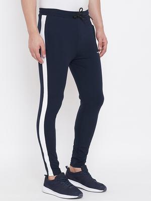 navy blue side taped full length track pant - 16768079 - Standard Image - 2