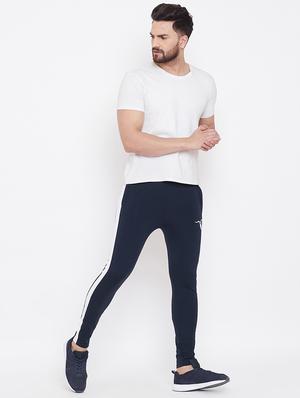 navy blue side taped full length track pant - 16768079 - Standard Image - 5
