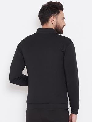 black solid casual jacket - 16768080 - Standard Image - 3