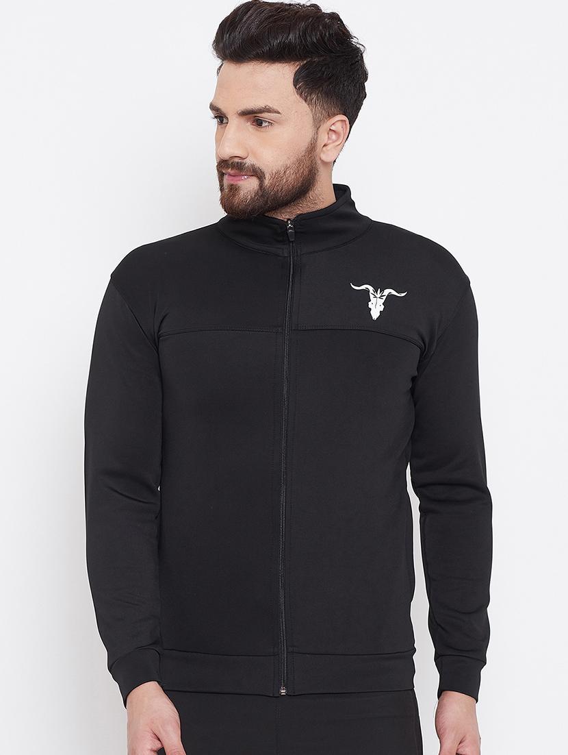 black solid casual jacket - 16768080 - Zoom Image - 1