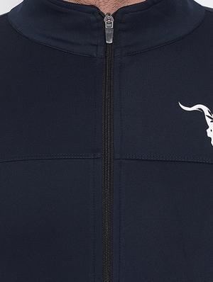 navy blue solid casual jacket - 16768081 - Standard Image - 5
