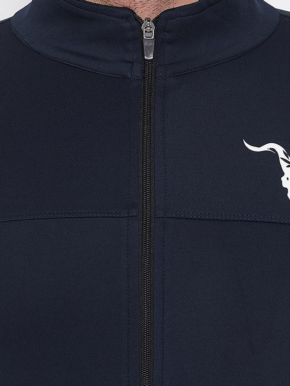 navy blue solid casual jacket - 16768081 - Zoom Image - 5