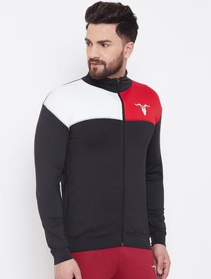 black color block casual jacket - 16768082 - Standard Image - 3