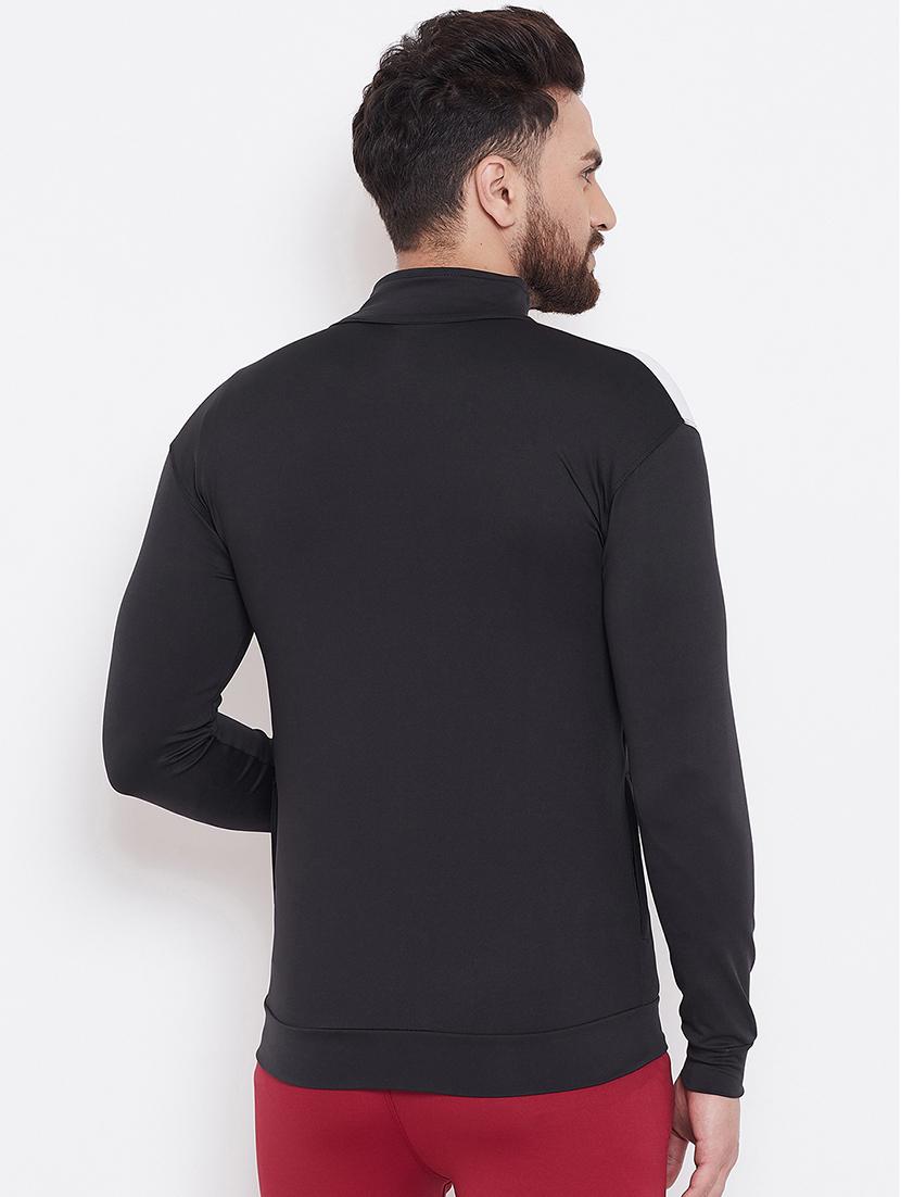 black color block casual jacket - 16768082 - Zoom Image - 4