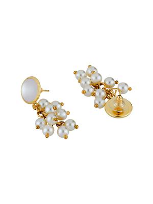 white gold tone metal drop earring - 16768103 - Standard Image - 2