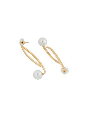white gold tone metal drop earring - 16768108 - Standard Image - 2