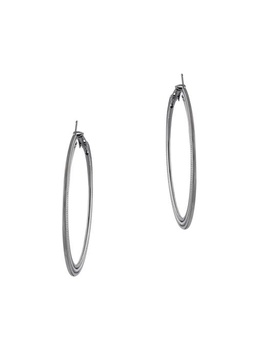 silver metal hoop earring - 16768116 - Very Small Image - 1