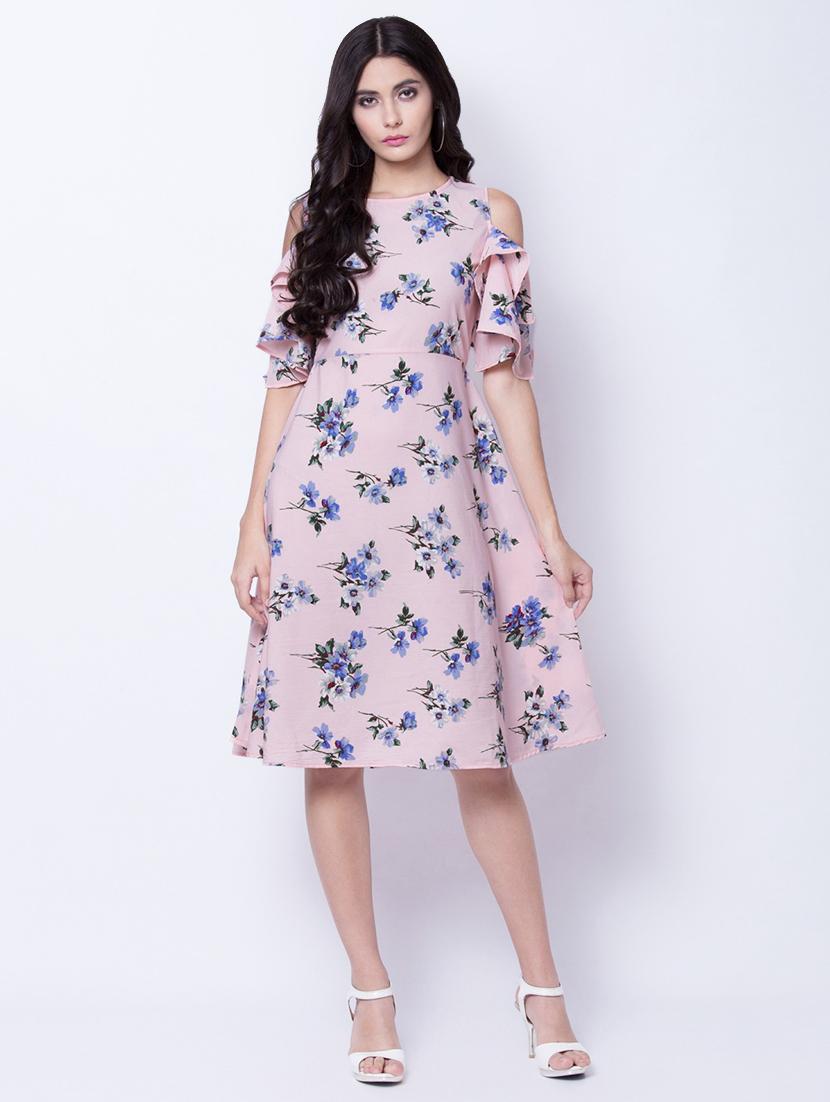cold shoulder floral a-line dress - 16768174 - Zoom Image - 1
