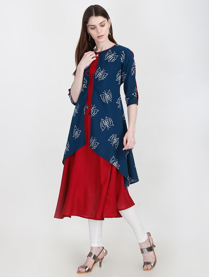 printed layered kurta - 16768564 - Zoom Image - 1