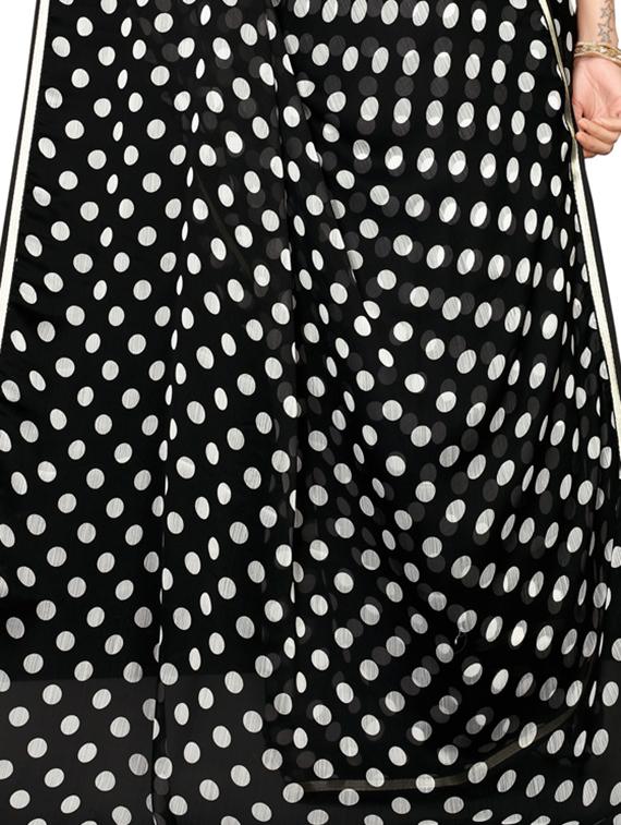 polka dot printed saree with blouse - 16768978 - Zoom Image - 4