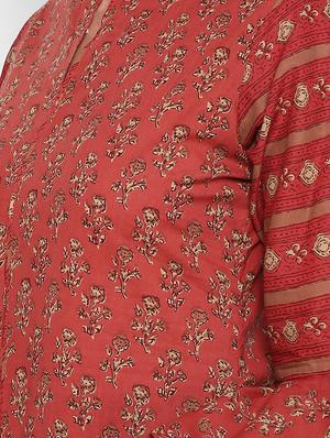 bell sleeves printed kurta - 16769191 - Standard Image - 4