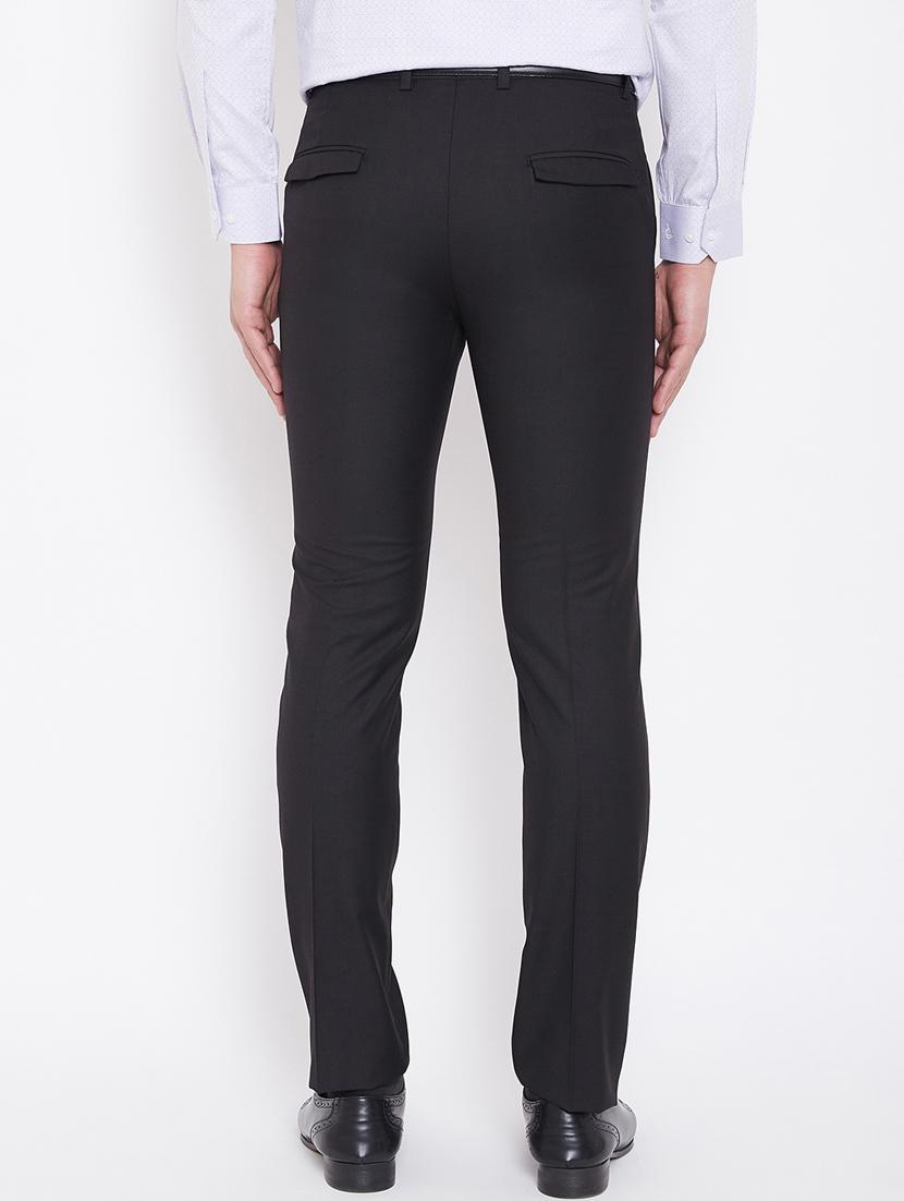 black solid flat front formal trouser - 16769268 - Zoom Image - 3